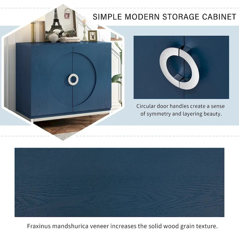 Simple Storage Cabinet Accent Cabinet with Solid Wood Veneer