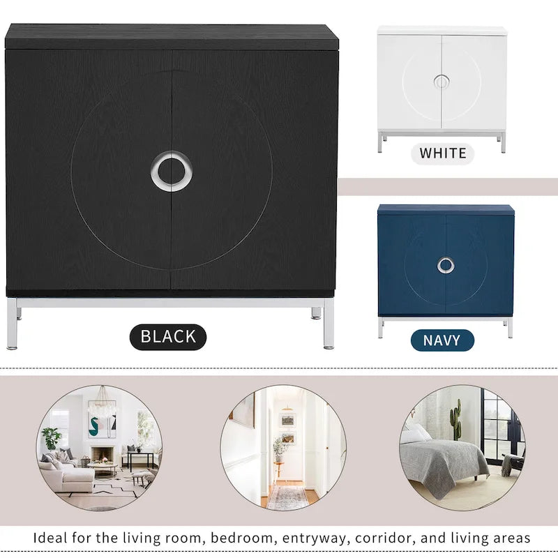 Simple Storage Cabinet Accent Cabinet with Solid Wood Veneer