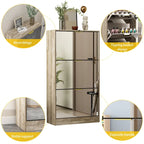Timechee Shoe Cabinet with 3 Mirrored Flip Drawers, Free Standing Slim