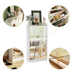 Timechee Shoe Cabinet with 3 Mirrored Flip Drawers, Free Standing Slim
