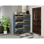 Natural Rattan 3 Door Shoe Rack Shoe Storage Cabinet