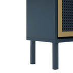 Natural Rattan 3 Door Shoe Rack Shoe Storage Cabinet