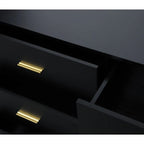 Modern Black 6-Drawer Dresser for Bedroom