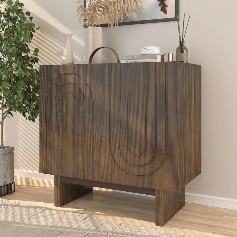 Clihome Furniture Wood 2-Door Accent Cabinet