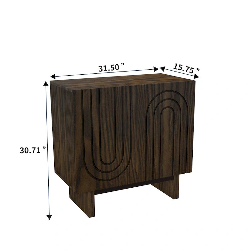 Clihome Furniture Wood 2-Door Accent Cabinet