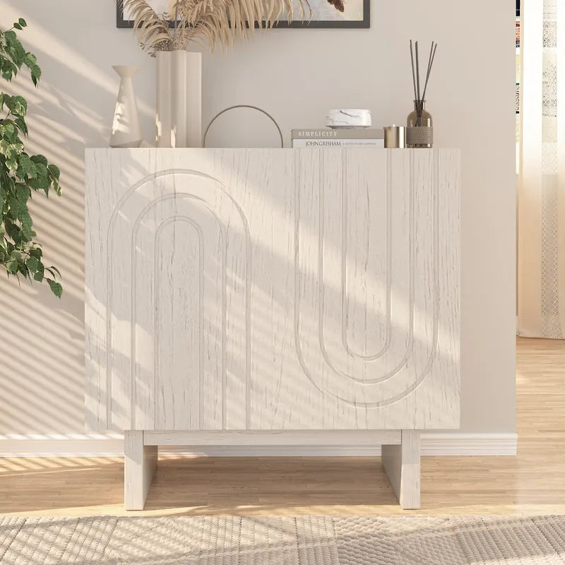 Clihome Furniture Wood 2-Door Accent Cabinet