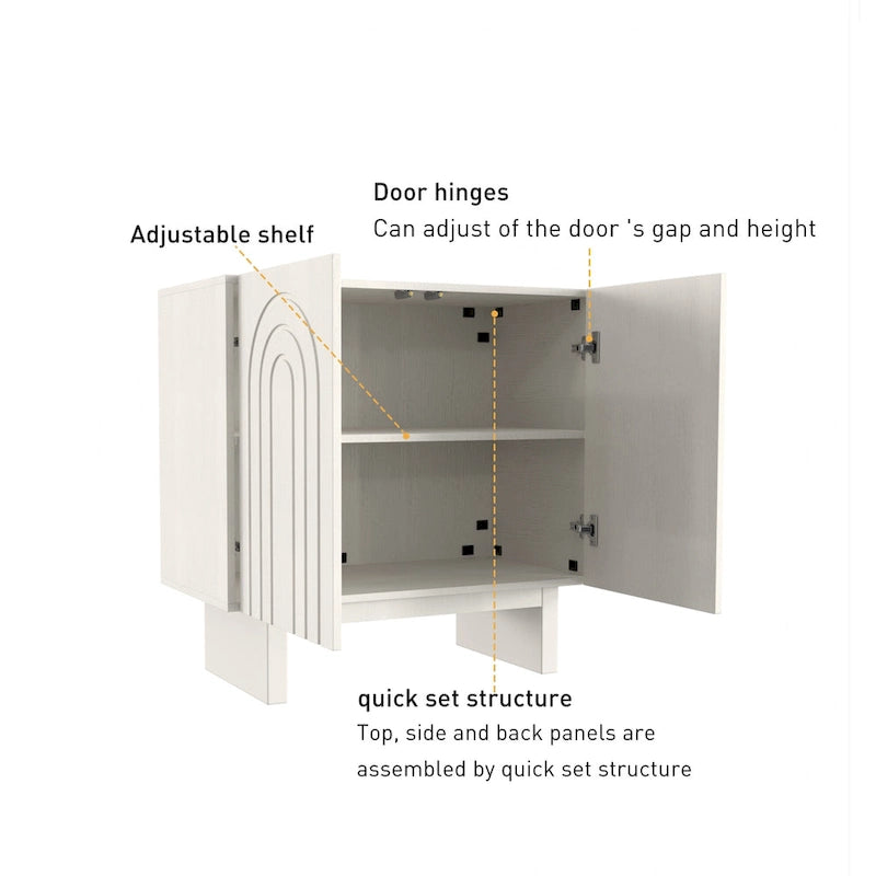 Clihome Furniture Wood 2-Door Accent Cabinet