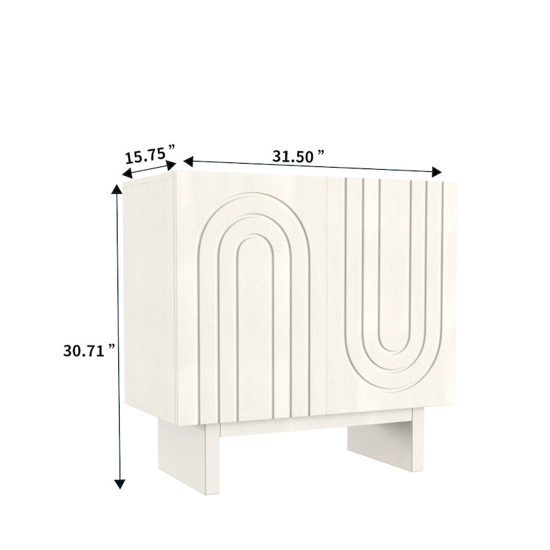 Clihome Furniture Wood 2-Door Accent Cabinet