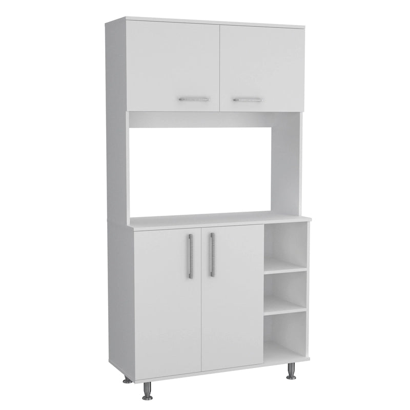 TUHOME 95 Pantry with 2 Double Cabinets, 3 Open Shelves - N/A