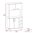 TUHOME 95 Pantry with 2 Double Cabinets, 3 Open Shelves - N/A