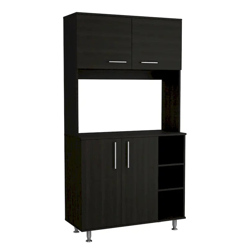 TUHOME 95 Pantry with 2 Double Cabinets, 3 Open Shelves - N/A