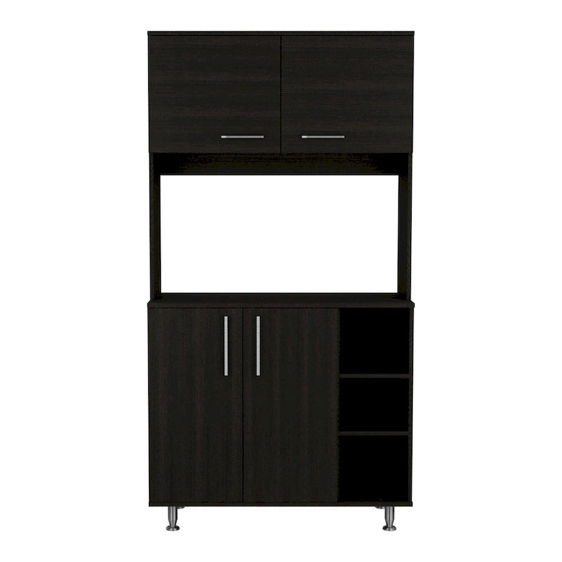 TUHOME 95 Pantry with 2 Double Cabinets, 3 Open Shelves - N/A