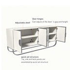 Clihome Furniture Wood 4-Door Accent Cabinet