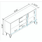 Manhattan Comfort Beekman 62.99 Sideboard with 4 Shelves