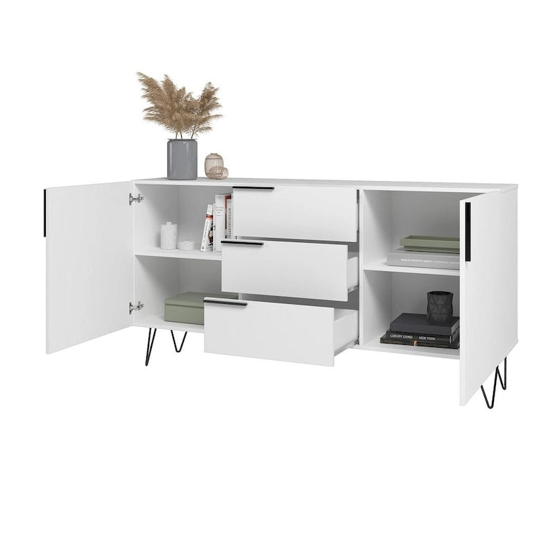 Manhattan Comfort Beekman 62.99 Sideboard with 4 Shelves