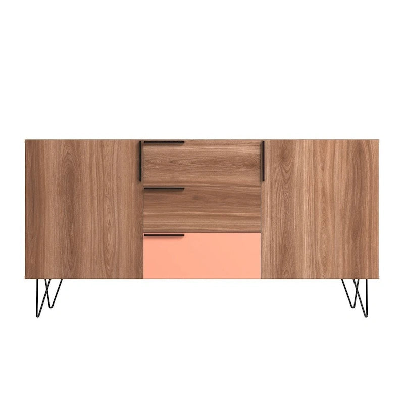 Manhattan Comfort Beekman 62.99 Sideboard with 4 Shelves