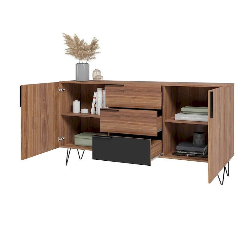 Manhattan Comfort Beekman 62.99 Sideboard with 4 Shelves