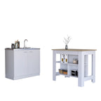 TUHOME Phoenix 2-Piece Kitchen Set with Kitchen Island and Utility Sink Cabinet - N/A