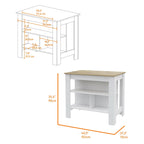 TUHOME Phoenix 2-Piece Kitchen Set with Kitchen Island and Utility Sink Cabinet - N/A