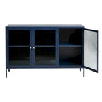 Rye Studio Brianne Modern Metal & Glass 3-Door Sideboard