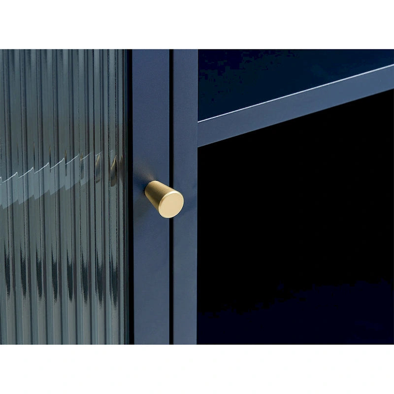 Rye Studio Brianne Modern Metal & Glass 3-Door Sideboard