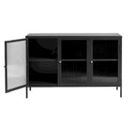 Rye Studio Brianne Modern Metal & Glass 3-Door Sideboard