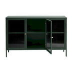 Rye Studio Brianne Modern Metal & Glass 3-Door Sideboard