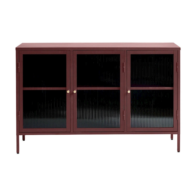 Rye Studio Brianne Modern Metal & Glass 3-Door Sideboard