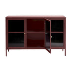 Rye Studio Brianne Modern Metal & Glass 3-Door Sideboard