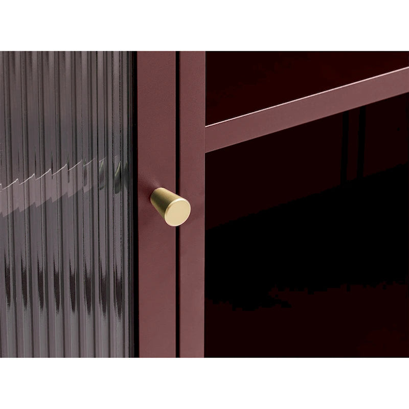 Rye Studio Brianne Modern Metal & Glass 3-Door Sideboard