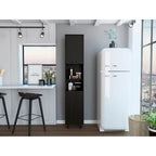 TUHOME Hobart Pantry with 2 Cabinets and 2 Open Shelves, Aluminum Handles and Hinges - N/A