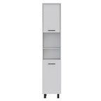 TUHOME Hobart Pantry with 2 Cabinets and 2 Open Shelves, Aluminum Handles and Hinges - N/A