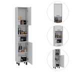 TUHOME Hobart Pantry with 2 Cabinets and 2 Open Shelves, Aluminum Handles and Hinges - N/A