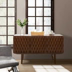 Joanna Modern Carved Geometric Patterns Sideboard By HULALAHOME