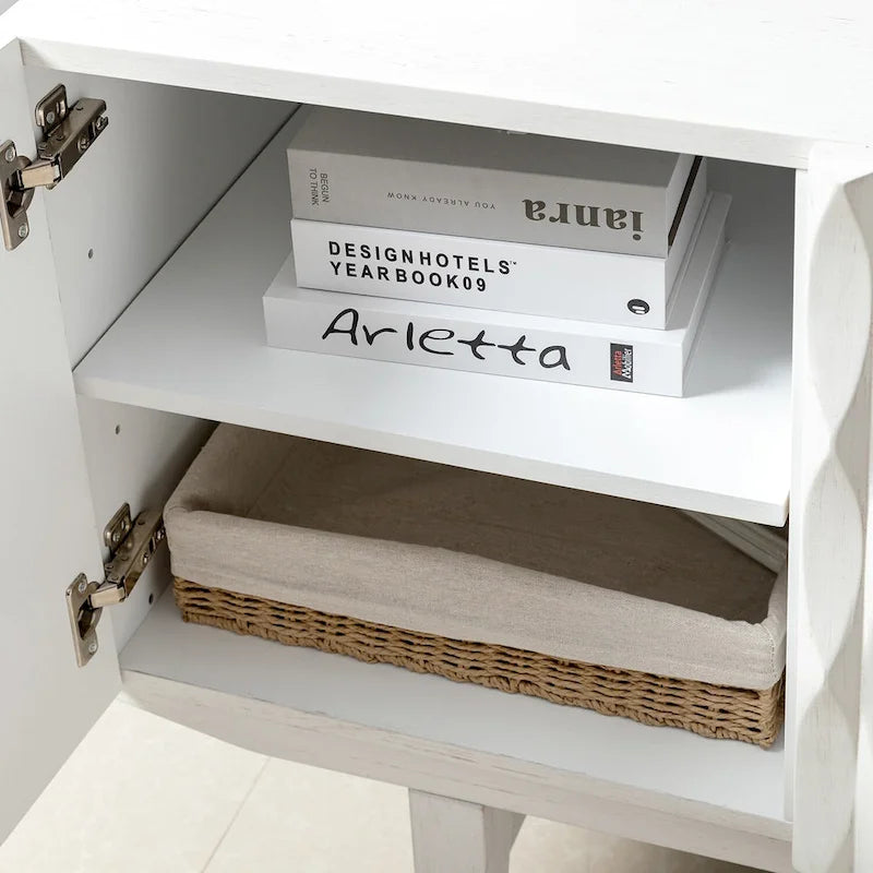 Joanna Modern Carved Geometric Patterns Sideboard By HULALAHOME