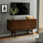 Joanna Modern Carved Geometric Patterns Sideboard By HULALAHOME