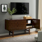 Joanna Modern Carved Geometric Patterns Sideboard By HULALAHOME