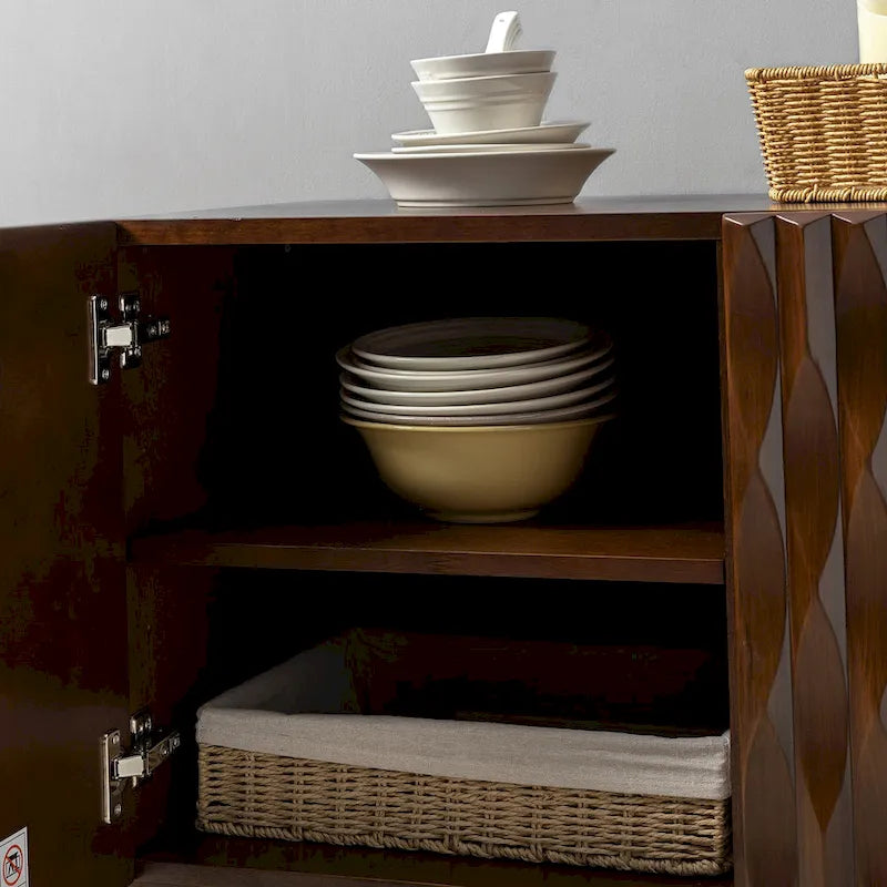 Joanna Modern Carved Geometric Patterns Sideboard By HULALAHOME