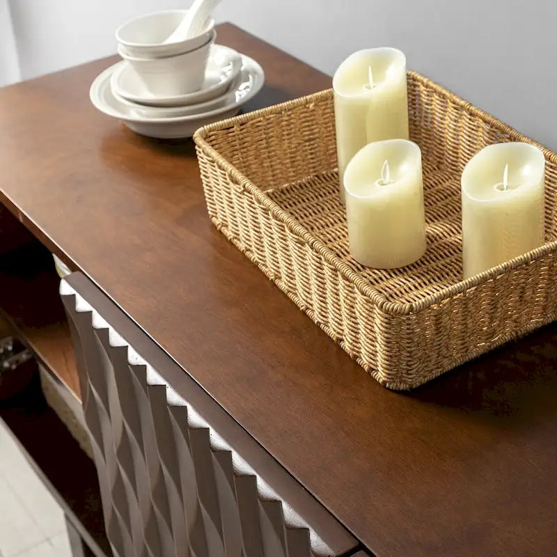 Joanna Modern Carved Geometric Patterns Sideboard By HULALAHOME