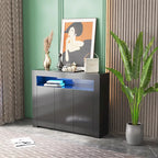 Living Room Sideboard Storage Cabinet with LED Light,with 3 Doors