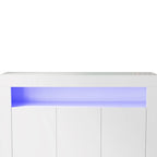 Living Room Sideboard Storage Cabinet with LED Light,with 3 Doors