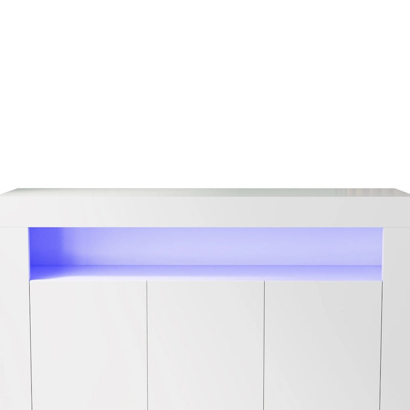 Living Room Sideboard Storage Cabinet with LED Light,with 3 Doors