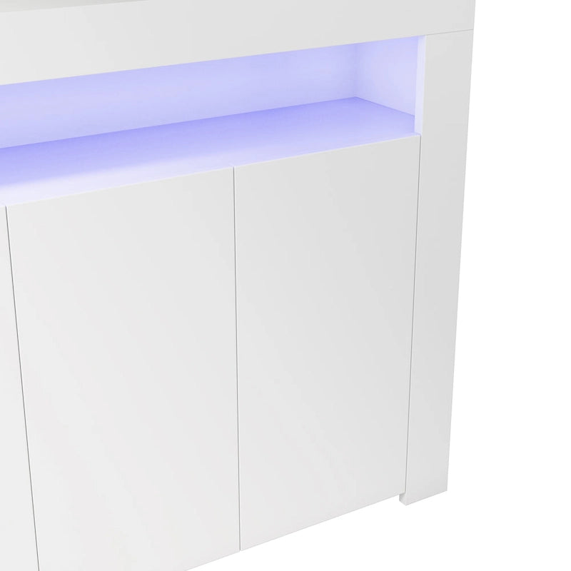 Living Room Sideboard Storage Cabinet with LED Light,with 3 Doors