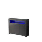 Living Room Sideboard Storage Cabinet with LED Light,with 3 Doors