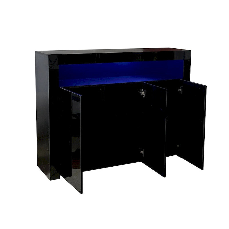 Living Room Sideboard Storage Cabinet with LED Light,with 3 Doors