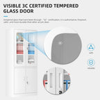 5-Tier Metal Storage Cabinet Glass Display Cabinet with Lockable Doors and Adjustable Shelves