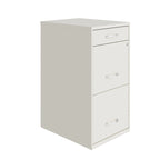 Space Solutions 18 Deep 3 Drawer Metal File Cabinet, Pearl White