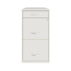 Space Solutions 18 Deep 3 Drawer Metal File Cabinet, Pearl White