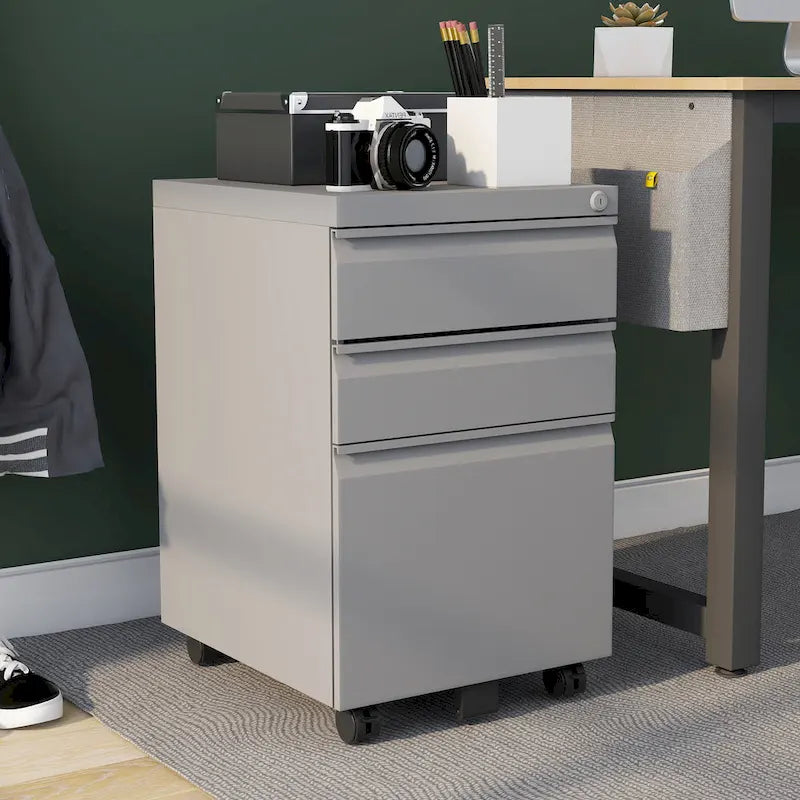 Maddox Modern Matte 3-Drawer Mobile File Cabinet by Furniture of America