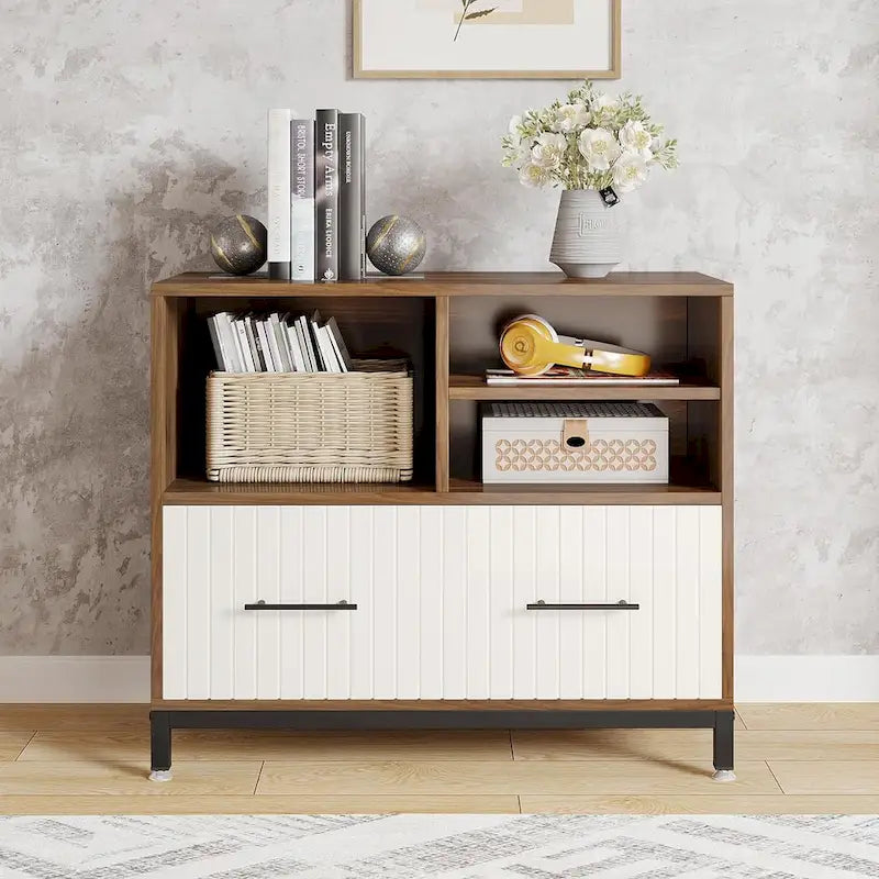 File Cabinet with Drawer, Letter/Letter/A4 Size, Adjustable Rod